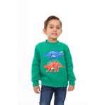 Toontoy Erkek Çocuk Nakışlı Sweatshirt Çimen Yeşili 4 YAŞ