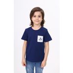 Toontoy Erkek Çocuk Nakışlı Tişört Lacivert 3 YAŞ