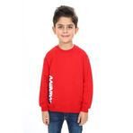 Toontoy Erkek Çocuk Ön ve Arka Baskılı Sweatshirt Kırmızı 2 YAŞ