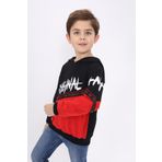 Toontoy Erkek Çocuk Original Baskılı Sweatshirt Kırmızı 5 YAŞ