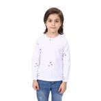 Toontoy Erkek Çocuk Palmiye Baskılı Düz Tişört Beyaz 2 YAŞ