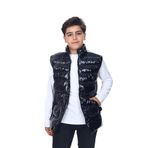 Toontoy Erkek Çocuk Parlak Görünümlü Göğsü Armalı Yelek Siyah 5-6 YAŞ