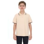 Toontoy Erkek Çocuk Polo Yaka Kolu Baskılı Tişört Bej 6-7 YAŞ