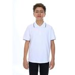 Toontoy Erkek Çocuk Polo Yaka Kolu Baskılı Tişört Beyaz 6-7 YAŞ