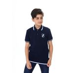 Toontoy Erkek Çocuk Polo Yaka Palmiye Baskılı Tişört Lacivert 8-9 YAŞ