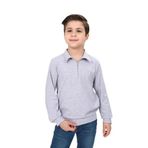 Toontoy Erkek Çocuk Polo Yaka Sweatshirt Gri Melanj 8-9 YAŞ