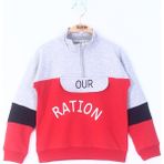 Toontoy Erkek Çocuk Ration Baskılı Sweatshirt - 1 Yaş - Kırmızı