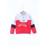 Toontoy Erkek Çocuk Ration Baskılı Sweatshirt Kırmızı 2 YAŞ