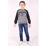 Toontoy Erkek Çocuk Reglan Kol Detaylı Cepli Sweatshirt Antrasit Melanj 14 YAŞ