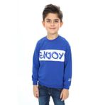 TOONTOY Erkek Çocuk Relax Fit Bisiklet Yaka Düşük Omuz Baskılı Sweatshirt, 3 Yaş, 24467, Yeşil, erkek-çocuk