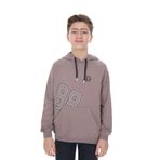 TOONTOY Erkek Çocuk Relax Fit Kapüşonlu Cepli Hafif Düşük Omuz Baskılı Sweatshirt, 8-9 Yaş, 24454, Acı Kahve, erkek-çocuk