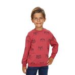 TOONTOY Erkek Çocuk Relax Fit Kapüşonlu Cepli Hafif Düşük Omuz Nakışlı Sweatshirt, 5 Yaş, 24555, Kiremit, erkek-çocuk
