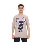 Toontoy Erkek Çocuk Robot Baskılı Tişört Bej 14 YAŞ
