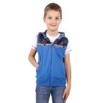 Toontoy Erkek Çocuk Şeritli Kapüşonlu Yelek Saks 5 YAŞ