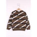 TOONTOY Erkek Çocuk Şeritli Sweatshirt, 5-6 Yaş, 13542-, Haki, erkek-çocuk