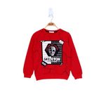 Toontoy Erkek Çocuk Skeleton Baskılı Sweatshirt - 8 Yaş - Kırmızı