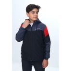 Toontoy Erkek Çocuk Sport Baskılı Kapüşonlu Yağmurluk Siyah 10-11 YAŞ