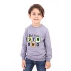 Toontoy Erkek Çocuk Strong Baskılı Sweatshirt Koyu Gri 4 YAŞ