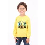 Toontoy Erkek Çocuk Strong Baskılı Sweatshirt Sarı 4 YAŞ