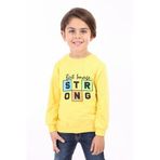 Toontoy Erkek Çocuk Strong Baskılı Sweatshirt Sarı 5 YAŞ