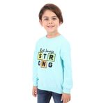 Toontoy Erkek Çocuk Strong Baskılı Sweatshirt Su Yeşili 3 YAŞ