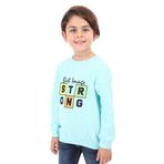 Toontoy Erkek Çocuk Strong Baskılı Sweatshirt Su Yeşili 6 YAŞ