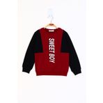 Toontoy Erkek Çocuk Sweet Boy Baskılı Sweatshirt - 1 Yaş - Bordo