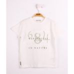 Toontoy Erkek Çocuk T-Shirt 684 Gofre Baskı Ekru 4 YAŞ