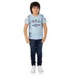 Toontoy Erkek Çocuk T-shırt Çocuk Urban Baskılı Mavi 8 YAŞ