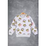 Toontoy Erkek Çocuk Tıger Baskılı Sweatshirt - 2 Yaş - Gri Melanj