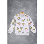 Toontoy Erkek Çocuk Tıger Baskılı Sweatshirt - 5 Yaş - Gri Melanj