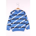 Toontoy Erkek Çocuk Toontoy Şeritli Sweatshirt - 3 Yaş - Saks
