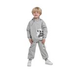 Toontoy Erkek Çocuk Yaka Fermuarlı Eşofman Takım - Gri Melanj - 2 Yaş