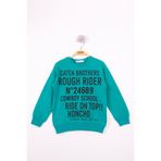 TOONTOY Erkek Çocuk Yazı Baskılı Sweatshirt, 6 Yaş, 13407-, Yeşil, erkek-çocuk