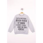 TOONTOY Erkek Çocuk Yazı Baskılı Sweatshirt Gri Melanj, 6 Yaş, 13407-, Gri Melanj, erkek-çocuk