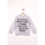 Toontoy Erkek Çocuk Yazı Baskılı Sweatshirt Gri Melanj 6 YAŞ