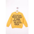 Toontoy Erkek Çocuk Yazı Baskılı Sweatshirt Hardal 5 YAŞ