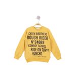 Toontoy Erkek Çocuk Yazı Baskılı Sweatshirt Hardal 6 YAŞ