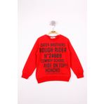 Toontoy Erkek Çocuk Yazı Baskılı Sweatshirt Kırmızı 5 YAŞ