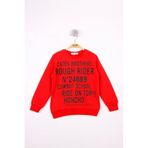Toontoy Erkek Çocuk Yazı Baskılı Sweatshirt Kırmızı 7 YAŞ