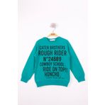 Toontoy Erkek Çocuk Yazı Baskılı Sweatshirt Yeşil 6 YAŞ