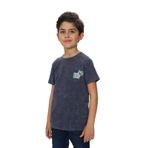 Toontoy Erkek Çocuk Yıkamalı Göğsü Baskılı Tişört Füme 8 YAŞ