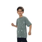 Toontoy Erkek Çocuk Yıkamalı Sıçratma Baskılı Tişört Yeşil 8 YAŞ
