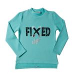Toontoy Fixed Varak Baskılı Mavi Kız Çocuk Sweatshirt