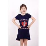 Toontoy K-136 6 Yaş Lacivert Keep Away Baskı Kız Çocuk Elbise