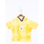 Toontoy Kids Batik Desenli Papatya Baskılı Sarı Kız Çocuk T-shirt