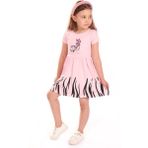 Toontoy Kids Kız Bebek Baskılı Elbise - 9 Ay - Pembe