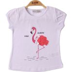 Toontoy Kids Kız Bebek Filamingo Baskılı T-Shirt - 6 Ay - Beyaz