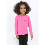 Toontoy Kids Kız Bebek Göğsü Cepli Baskılı Tişört - 9 Ay - Fuşya