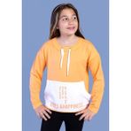 Toontoy Kids Kız Çocuk Kanguru Cepli Baskılı Sweatshirt - 8 Yaş - Turuncu